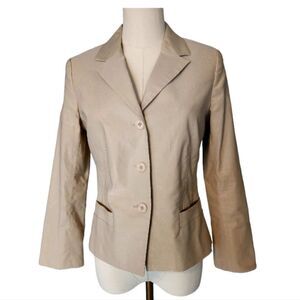 Judith & Charles Tan Linen Blazer